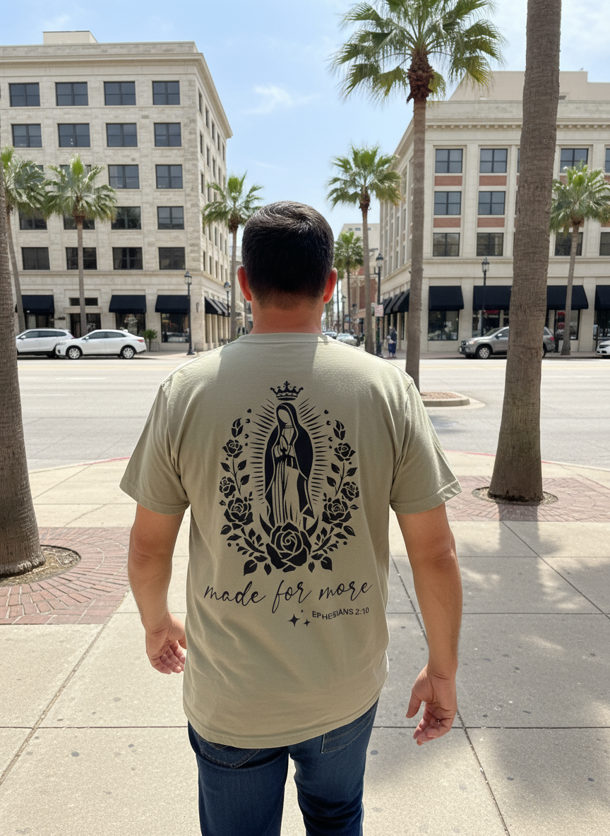 Made for More Tee Featuring Our Lady of Guadalupe