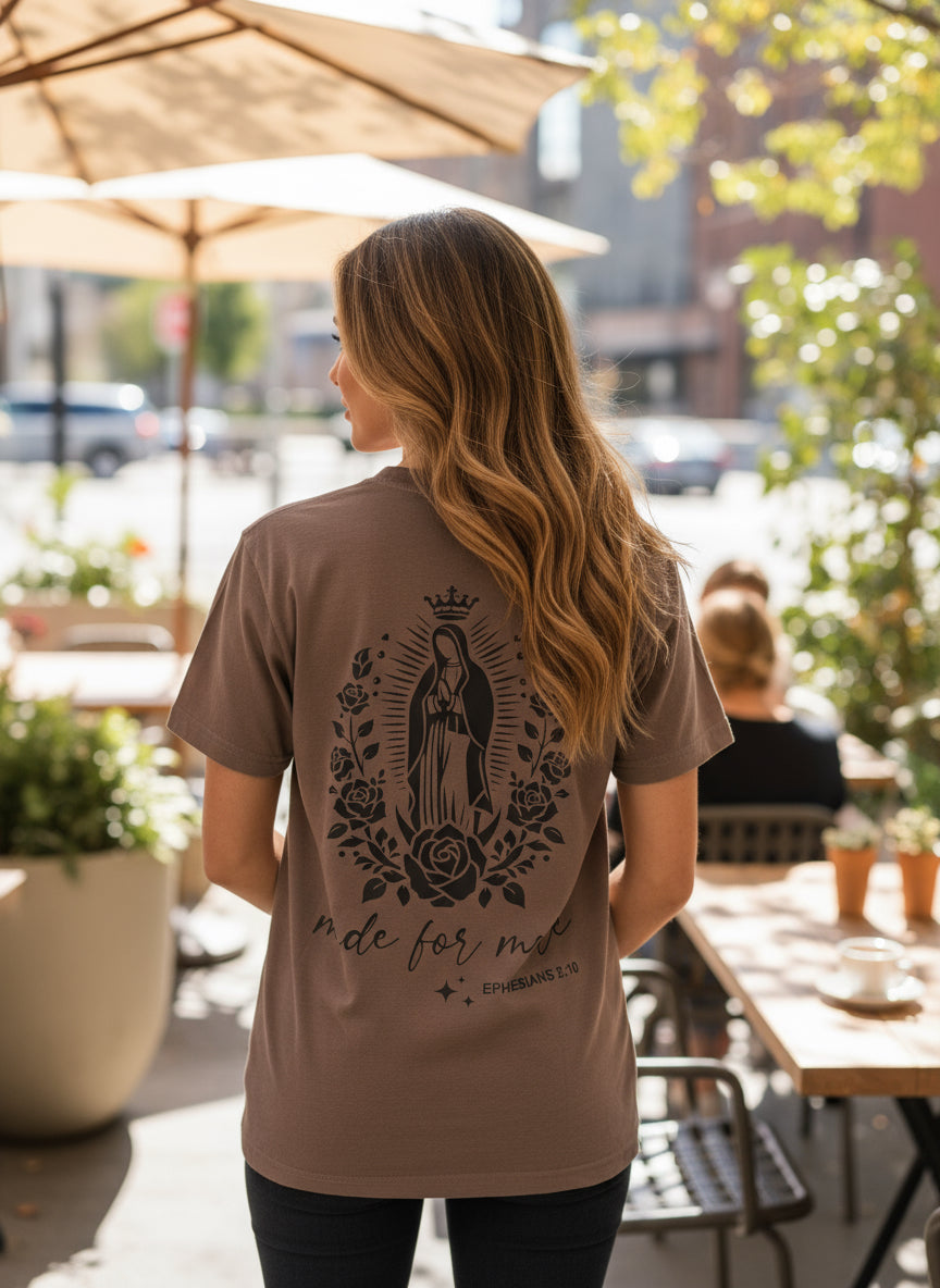 Made for More Tee Featuring Our Lady of Guadalupe