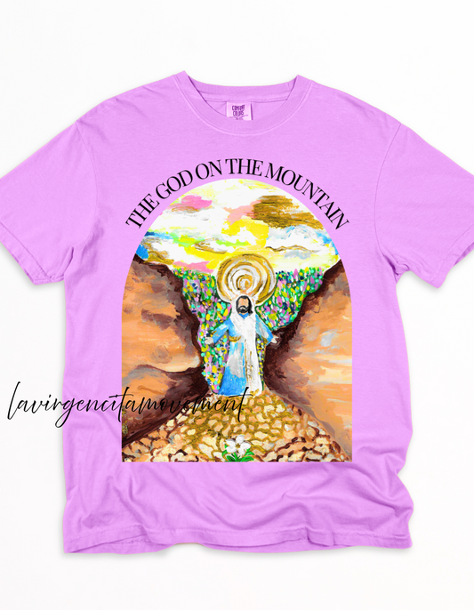 The God on the Mountain" Comfort Colors® Christian T-Shirt | Unisex Faith Tee