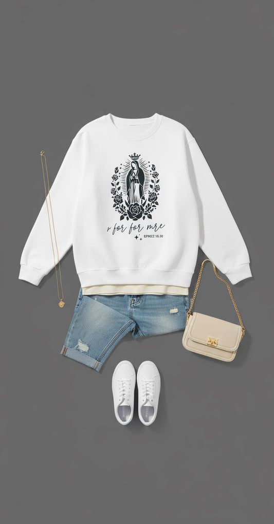 La Virgencita Movement Rose Crown Crewneck