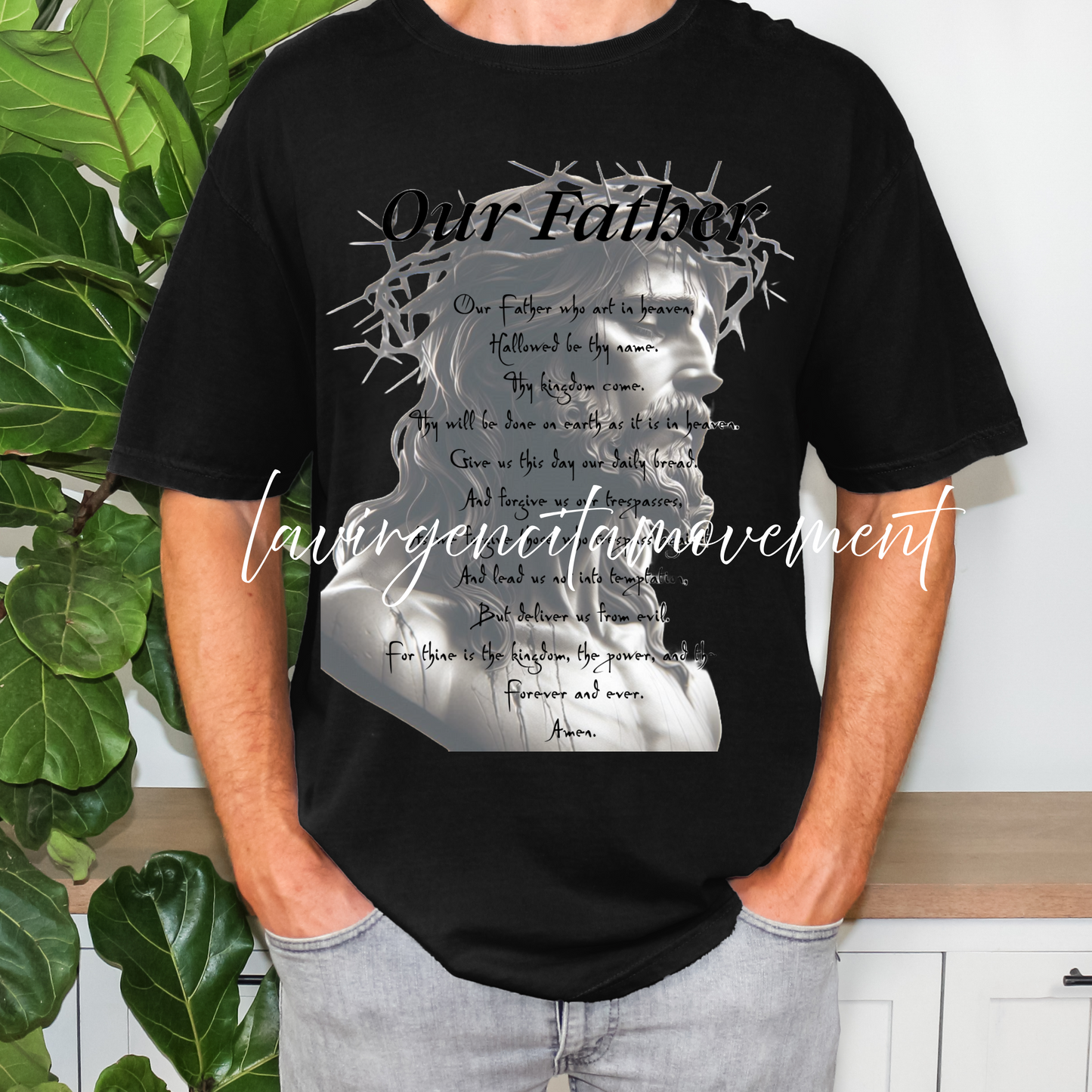 Comfort Colors “Our Father” Tee – Pepper Black & White | Unisex Fit