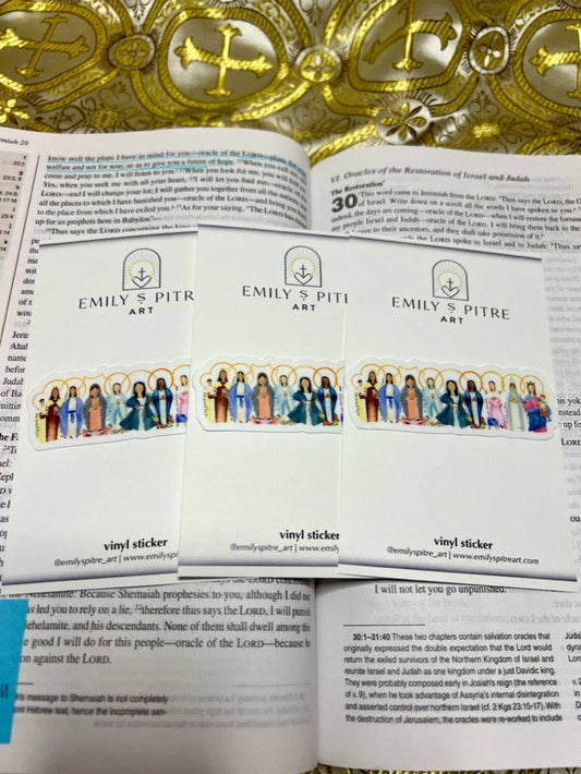 Many Marys Sticker - Nine Titles of the Virgin Mary (Water & Scratch Resistant)